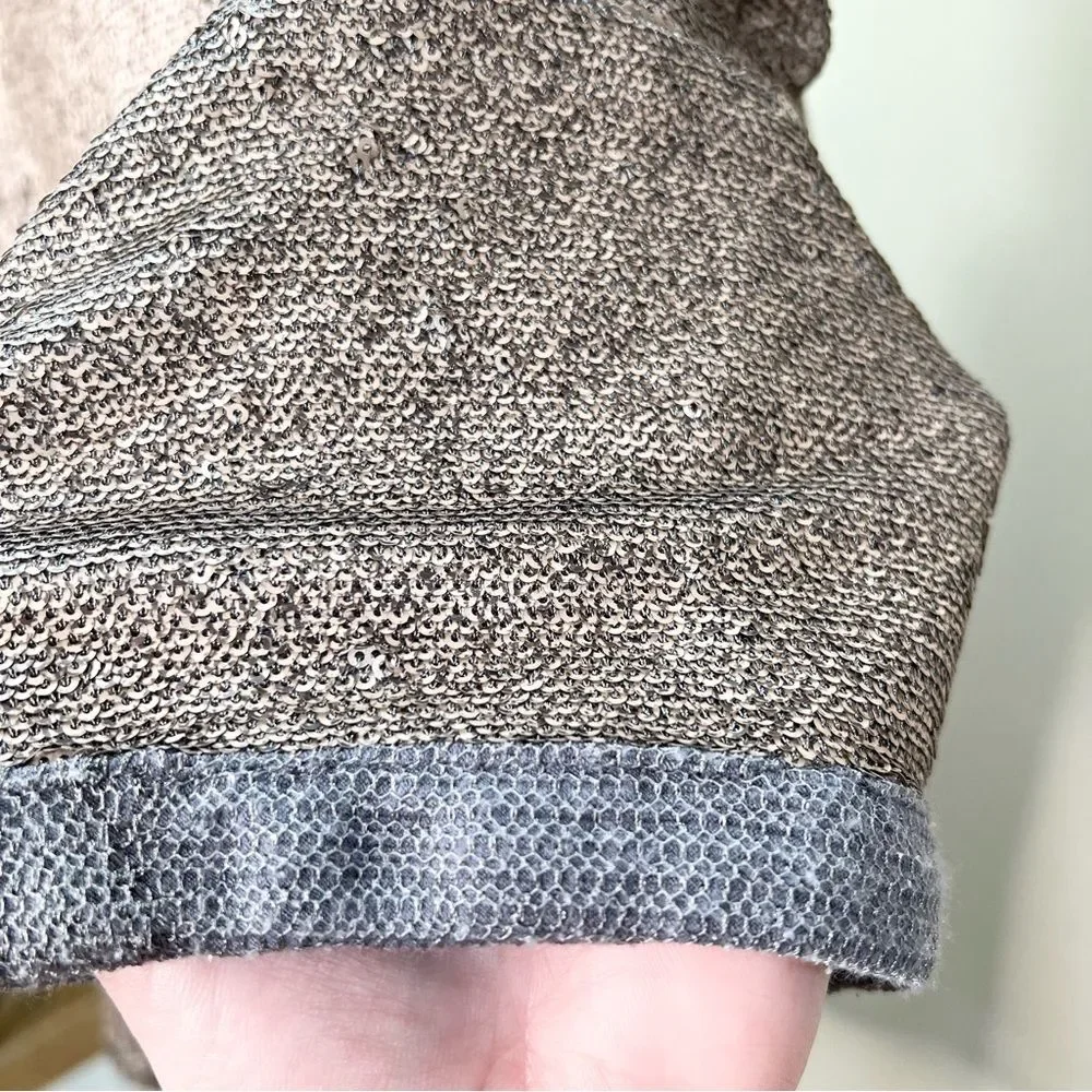 Anthropologie Deletta Bronze Matte Sequin Short Sleeve Top Medium